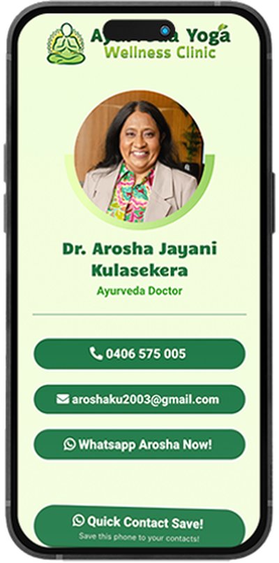 A Yoga Wellness Clinic digital business card