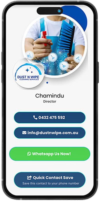 Dust n Wipe Cleaning Services digital business card