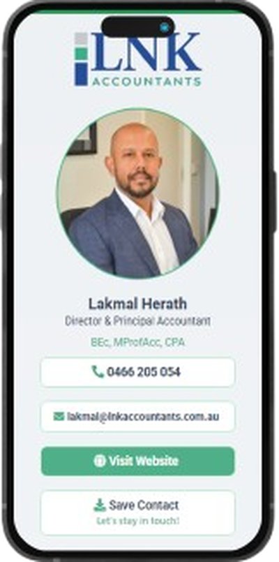 LNK Accountants digital business card