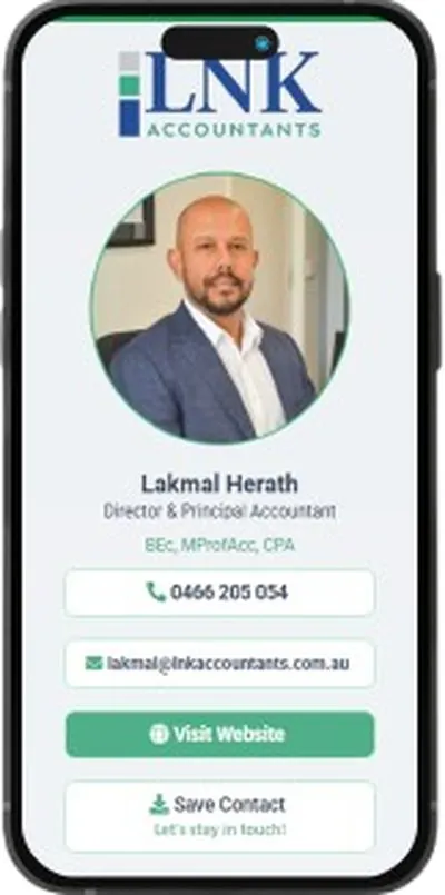 LNK Accountants digital business card