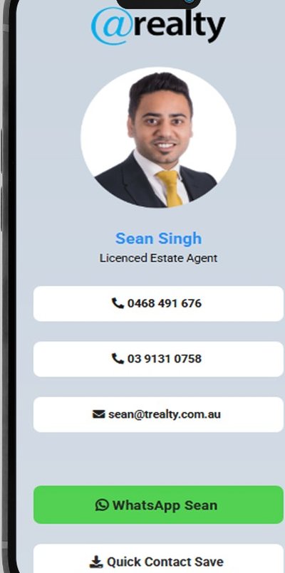 @realty digital business card, Sean Singh