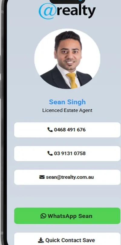 @realty digital business card, Sean Singh