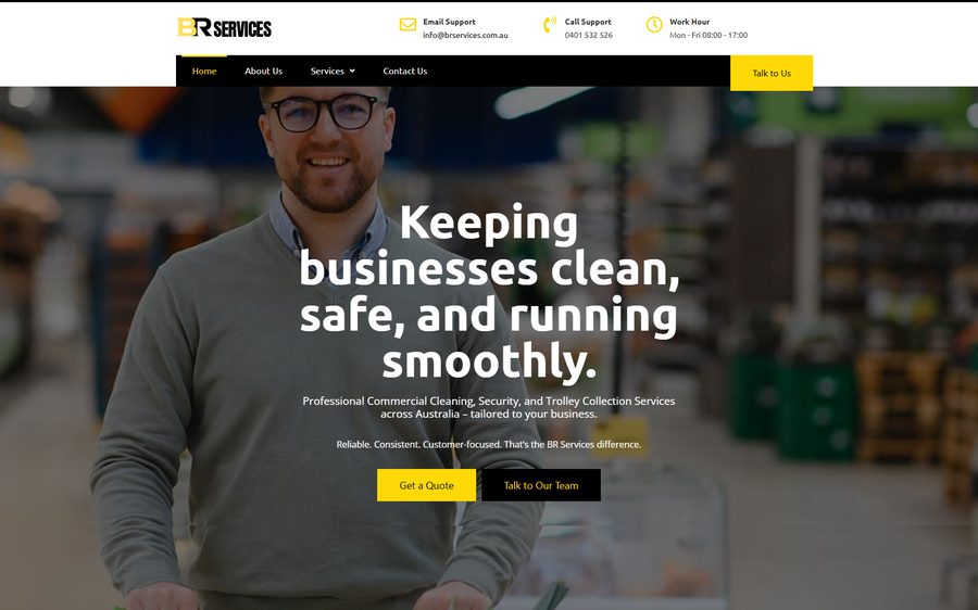 BR Services homepage screenshot