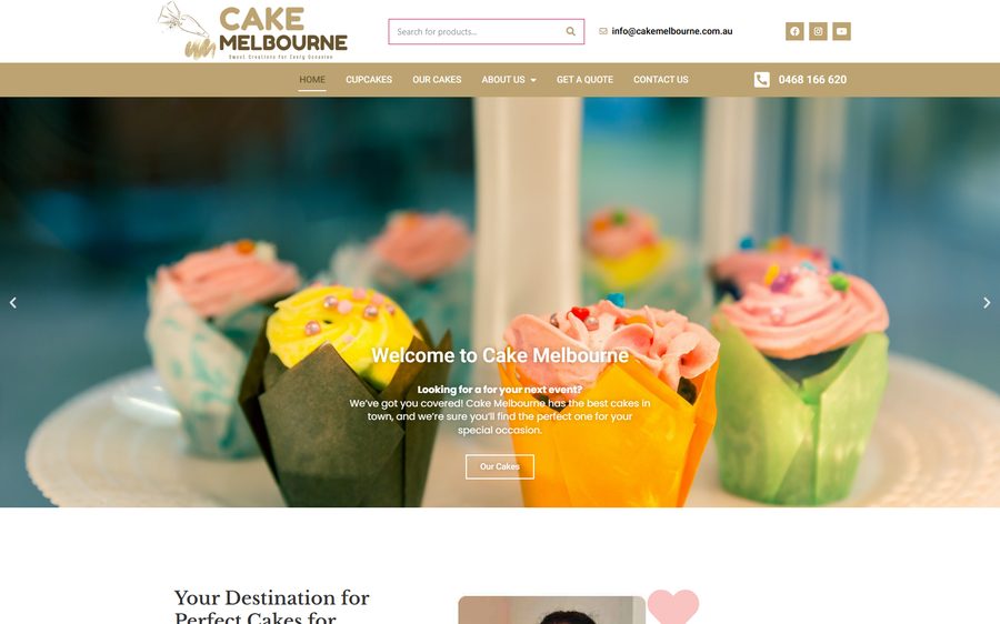 Cake Melbourne homepage screenshot