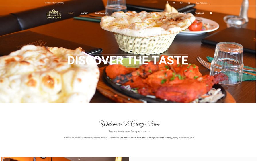 Currytown homepage screenshot