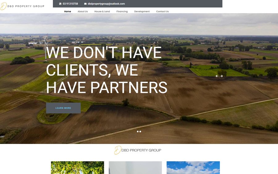 DBD Property Group homepage screenshot