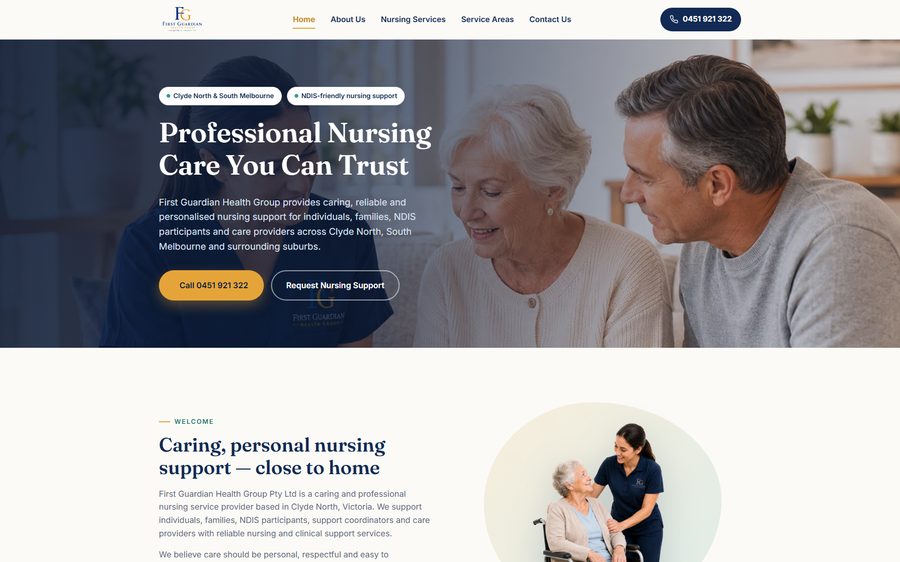 First Guardian Health Group homepage screenshot