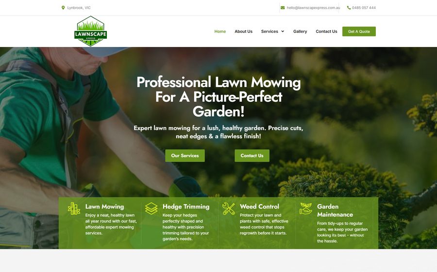 Lawnscape Xpress homepage screenshot