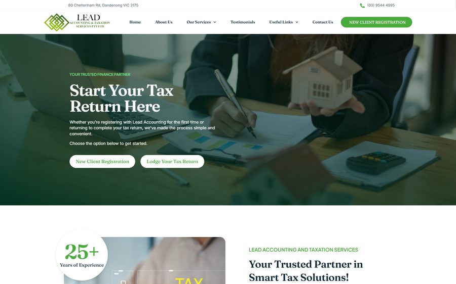 Lead Tax Accounting homepage screenshot