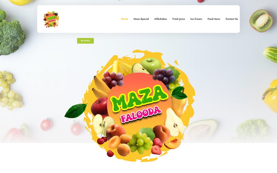 Maza Falooda homepage screenshot