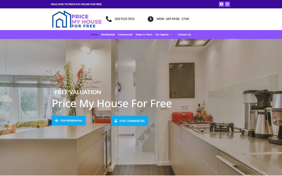 Price My House homepage screenshot