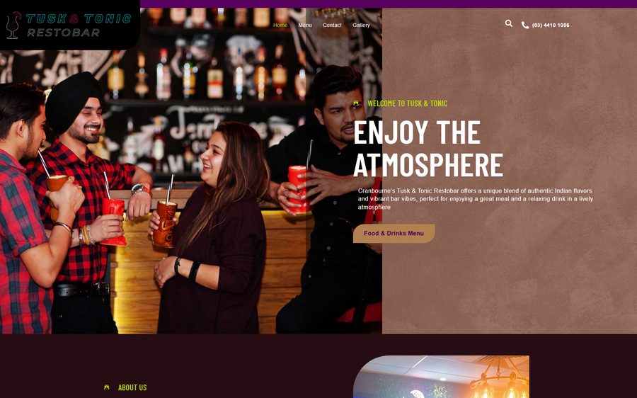 Tusk n Tonic homepage screenshot