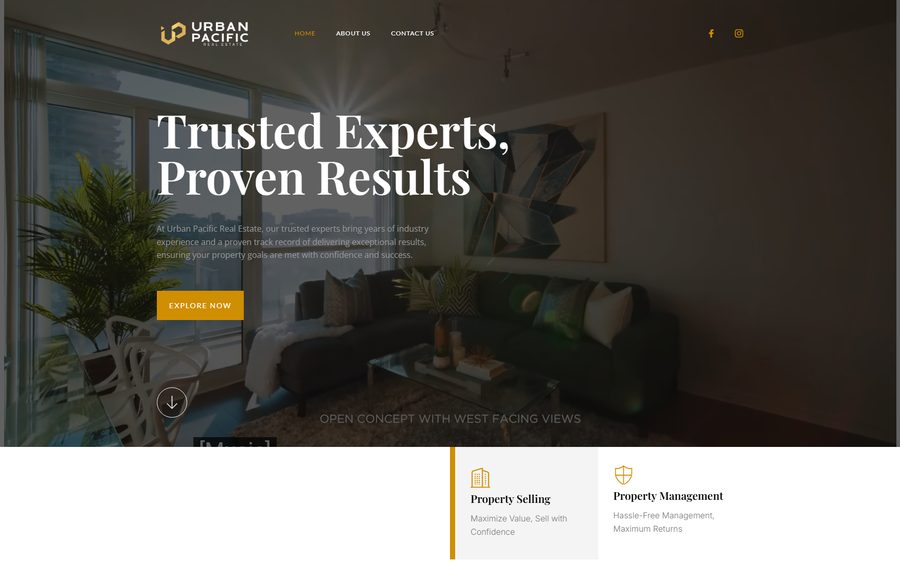 Urban Pacific homepage screenshot
